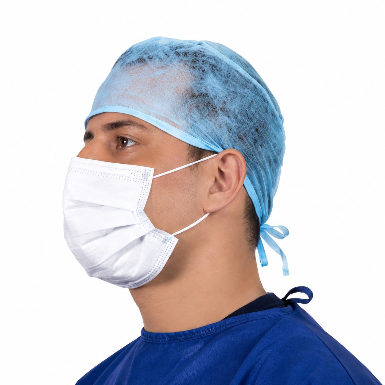Gorro para cirujano desechable de tela no tejida PP con ajuste de tiras