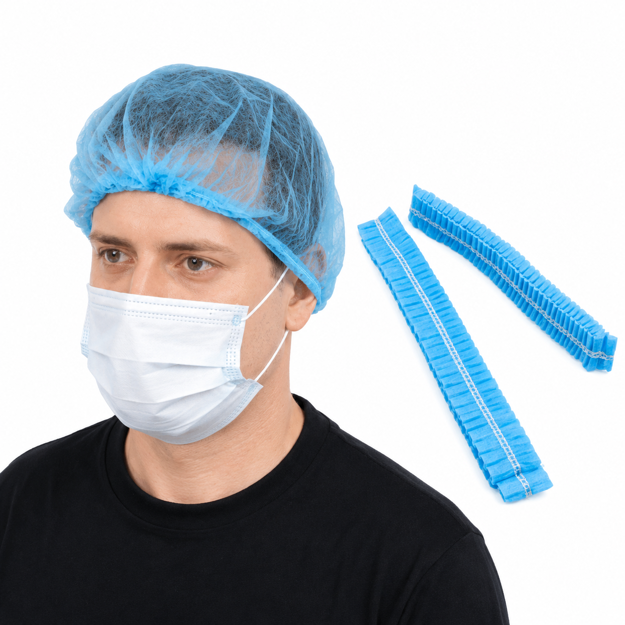 Gorro para enfermera plegado desechable de tela no tejida color celeste