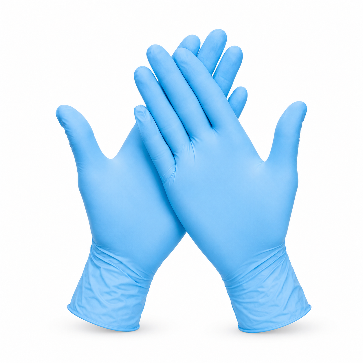 Guantes de nitrilo celeste sin talco, caja de 100 unidades, tallas XS a L