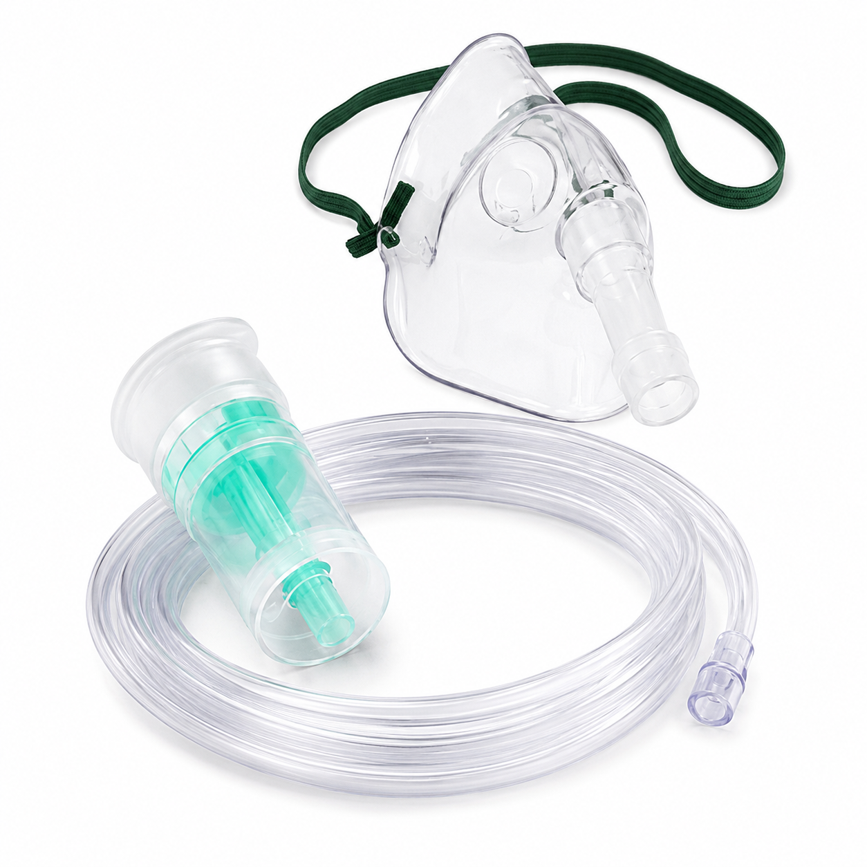 Mascarilla de nebulización con nebulizador y tubo de 2 metros para adulto, pediátrico y neonatal